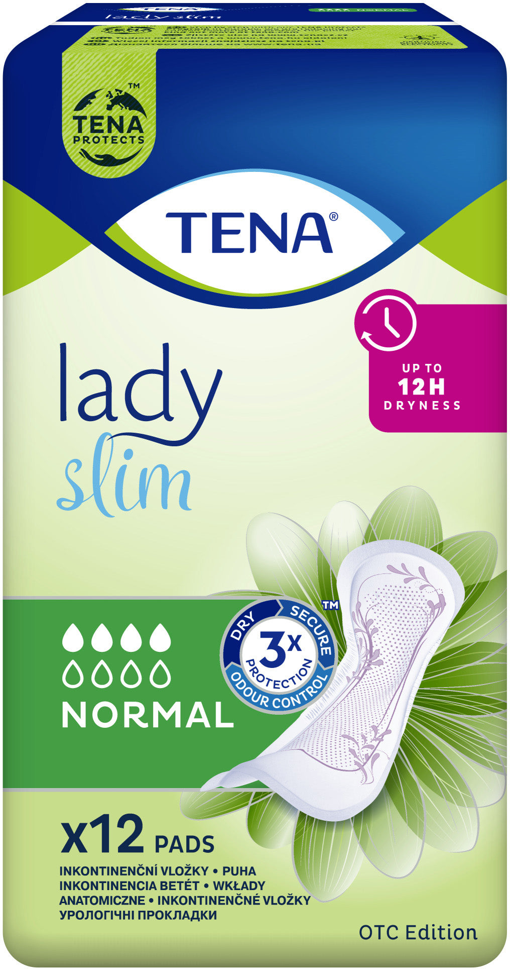 Tena Lady Slim Normal 4-Drop Urological Pads, 12 pcs