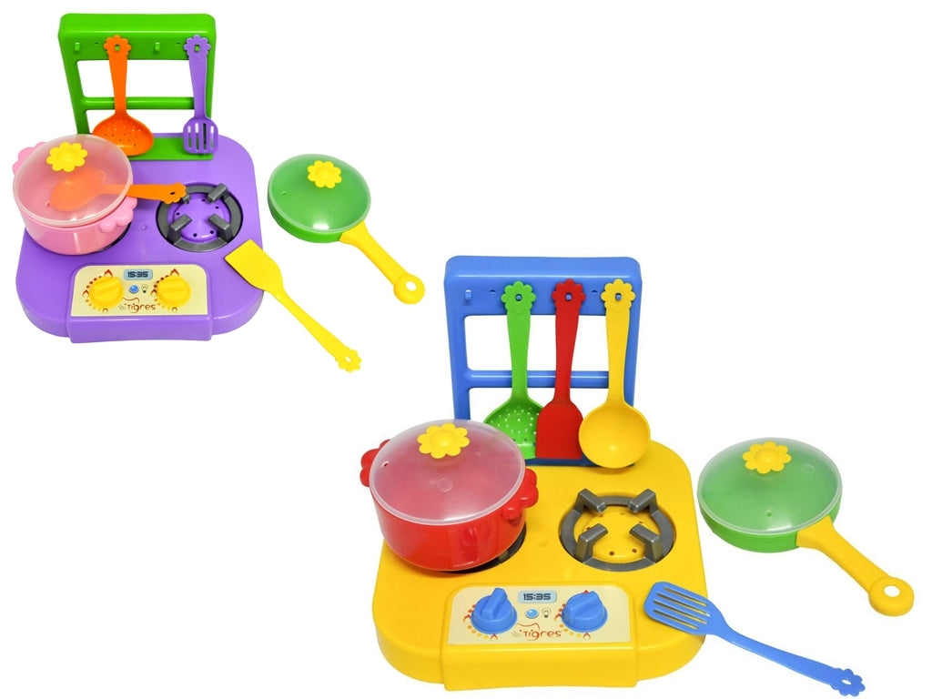 Tigres 39150 Chamomile Toy Tableware Set with Stove, 7 pcs
