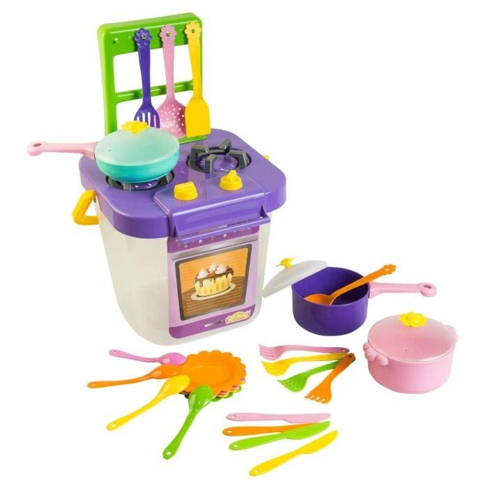 Tigres 39153 Chamomile Toy Tableware Set with Stove, 25 pcs