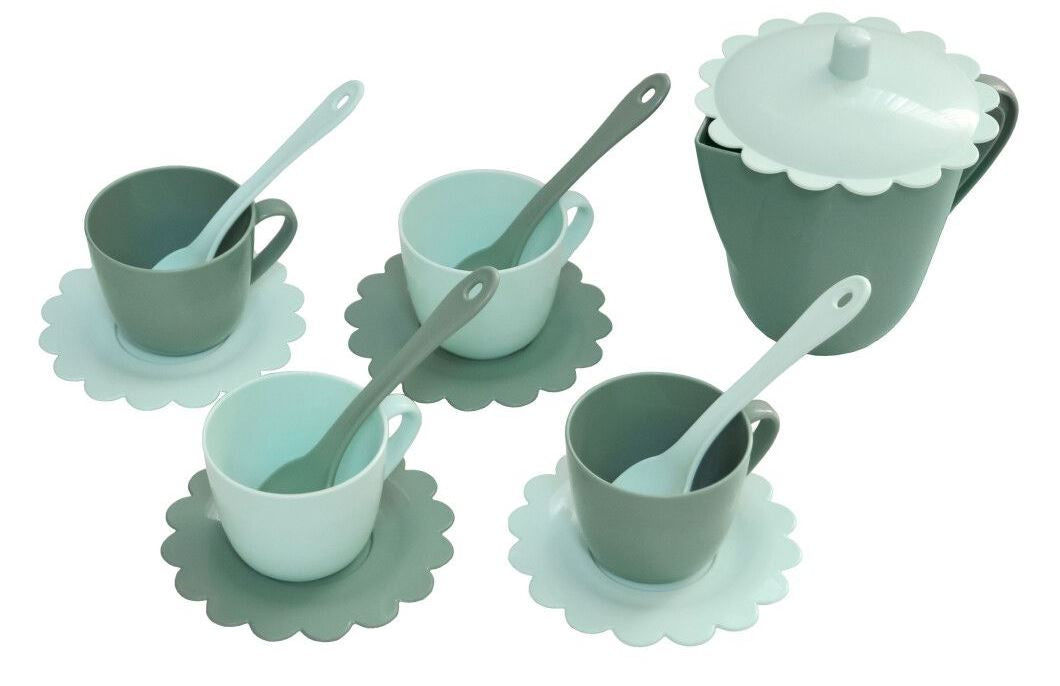 Tigres 39939 Chamomile Toy Tea Set in Bag, Celadon, 14 pcs