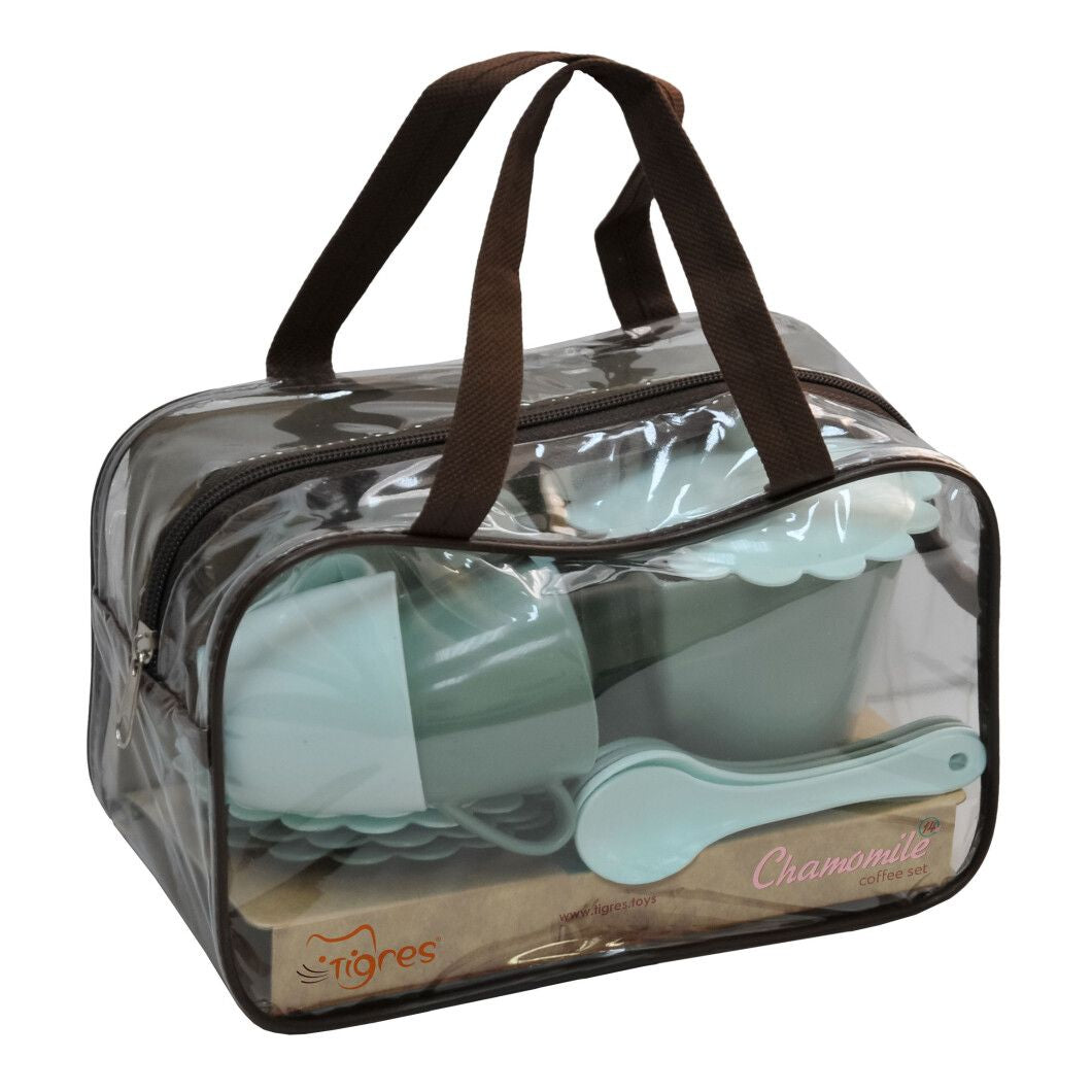 Tigres 39939 Chamomile Toy Tea Set in Bag, Celadon, 14 pcs - Image 2