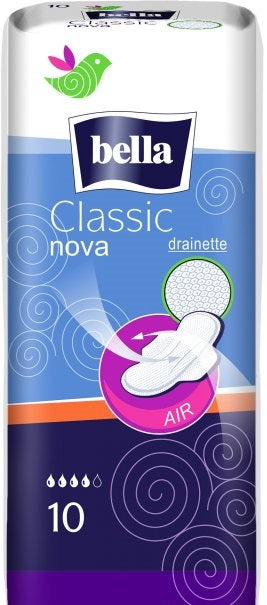 Bella Classic Nova Sanitary Pads, 10 pcs