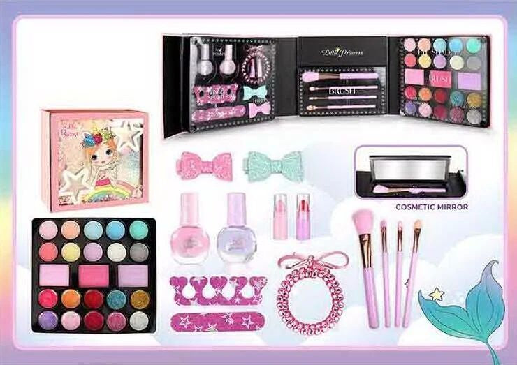 Zyra Toys 2104 N Makeup Set with Eyeshadow, Glitter, Lipstick, Blush, Polish & Accessories