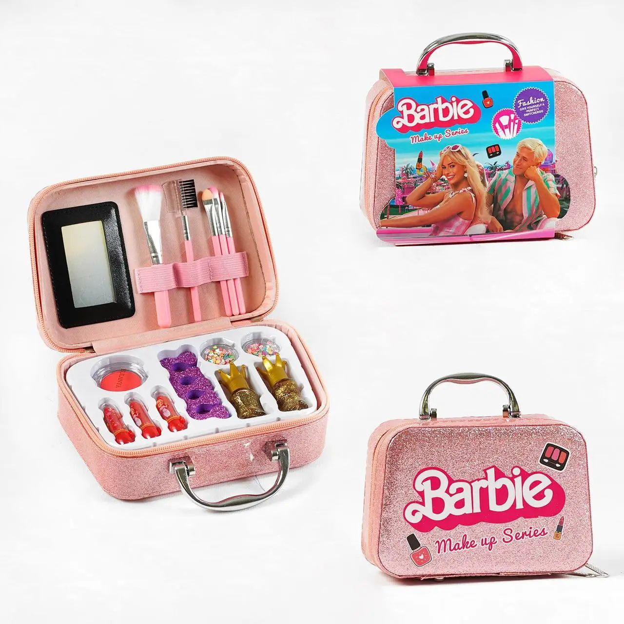 Barbie QH 1001-9B Makeup Play Set in Suitcase, 15 pcs
