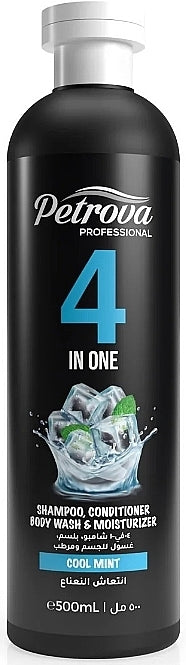 Petrova Professional Cool Mint 4-in-1 Shampoo & Body Wash, 500 mL