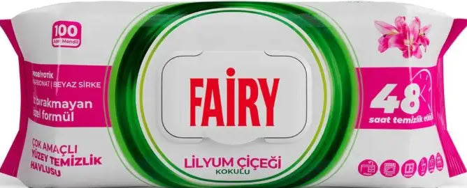 Fairy Lily Wet Cleaning Wipes, 100 pcs