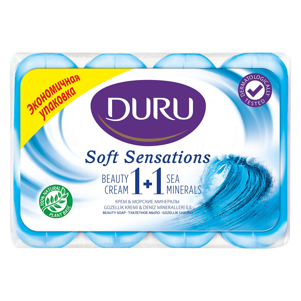 Duru Soft Sensations 1+1 Sea Minerals Eco Pack Bar Soap, 4 x 80 g