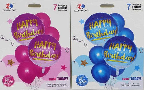 1212-23 Happy Birthday Balloon Set, 7 pcs - Image 2