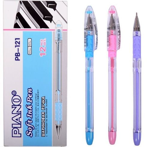 Piano PB-121 Soft Ink Blue Oil-Based Pen, 0.5 mm