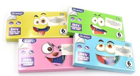Qiaoyi 1121 Modeling Clay with Sculpting Tool, 6 Colors