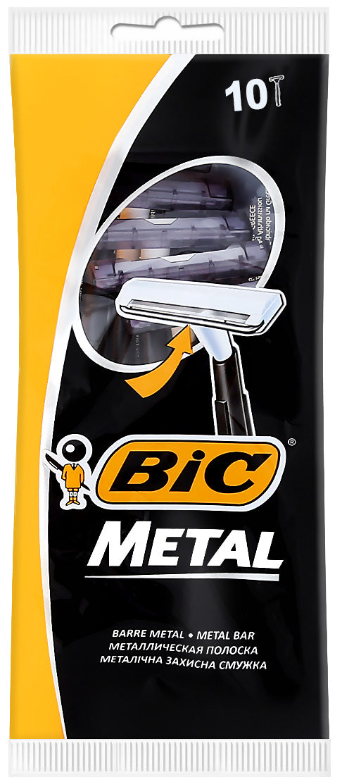 BIC Metal Razor Set without Replacement Cartridges, 10 pcs