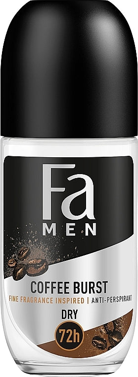 Fa Coffee Burst Men's Roll-On Deodorant, 50 mL
