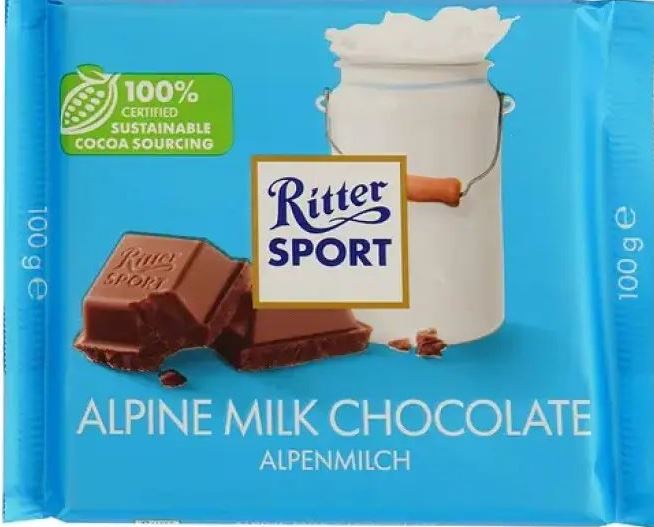 Ritter Sport Alpine Milk Chocolate, 100 g
