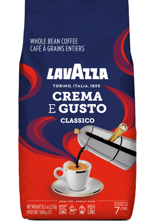 Lavazza Crema e Gusto Classico Whole Bean Coffee, 1 kg
