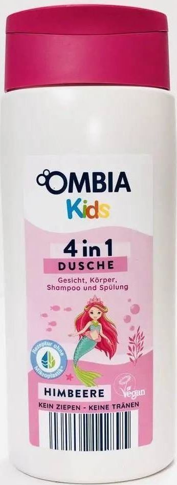 Ombia Kids Raspberry 4-in-1 Shampoo & Shower Gel, 300 mL