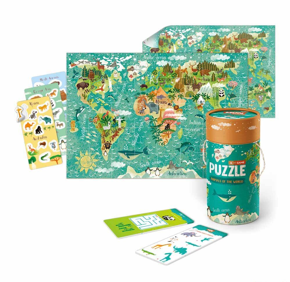200113 Animals of the World Cardboard Puzzle, 40 pcs