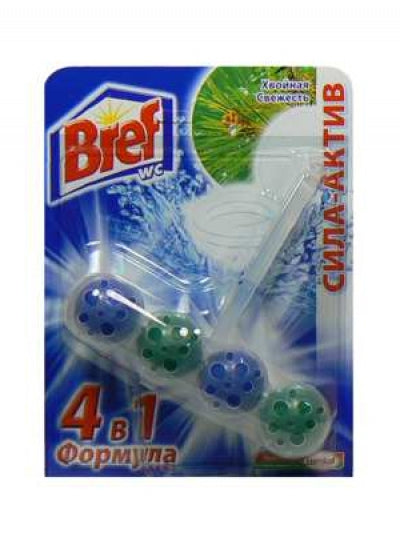 Toilet rim block Bref Active 4-in-1 pine