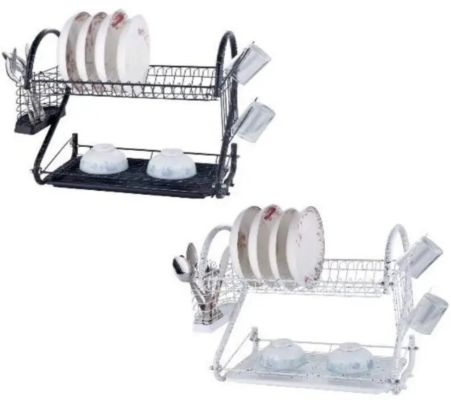 Edenberg EB-2109M Two-Tier Dish Drying Rack with Marble Coating