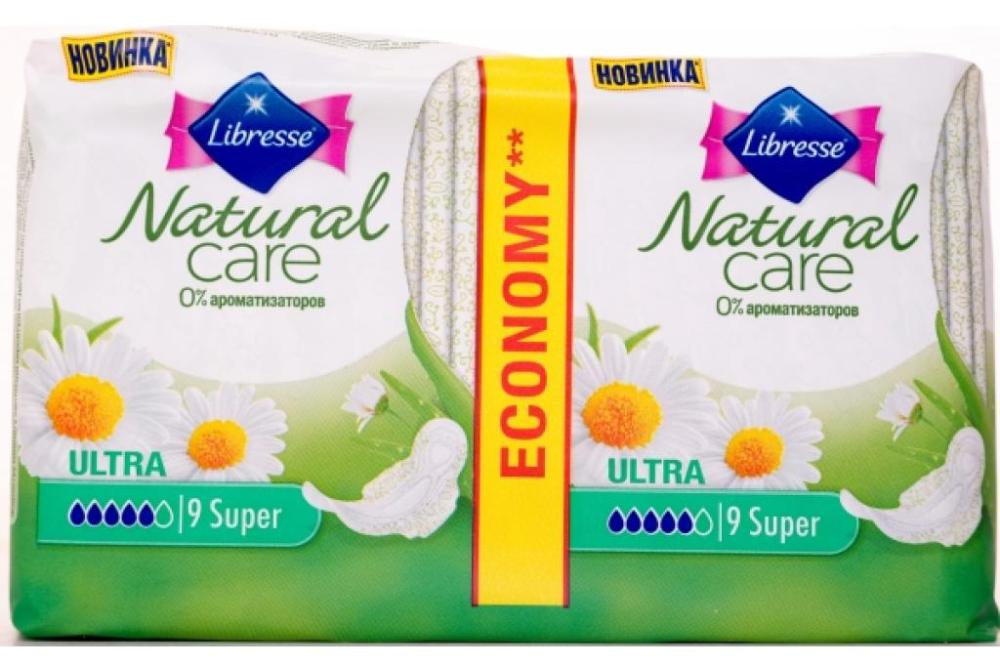 Libresse Natural Care Ultra Super 3 mm Sanitary Pads, 18 pcs
