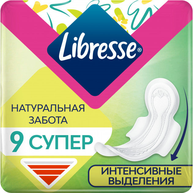 Libresse Natural Care Maxi Super 3 mm Sanitary Pads, 9 pcs