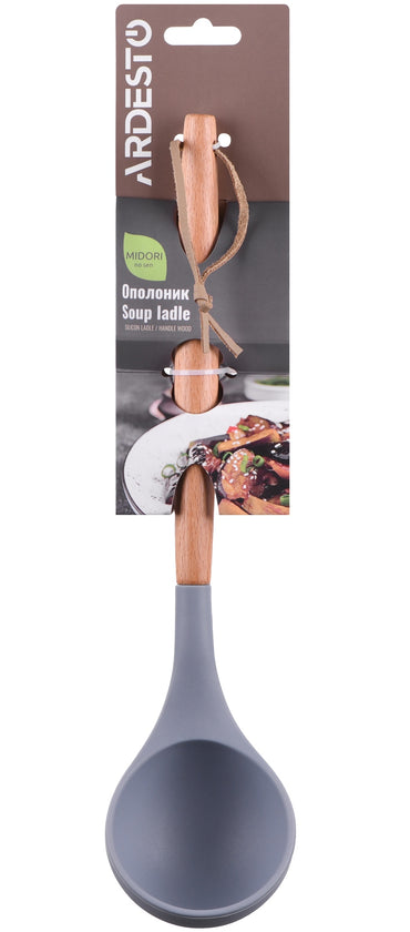 Ardesto Midori AR3018GB Silicone Ladle with Wooden Handle - Image 2