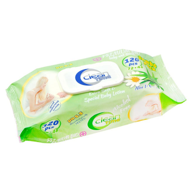 Clean Time Kids Wet Wipes with Lid, 120 pcs - Image 3