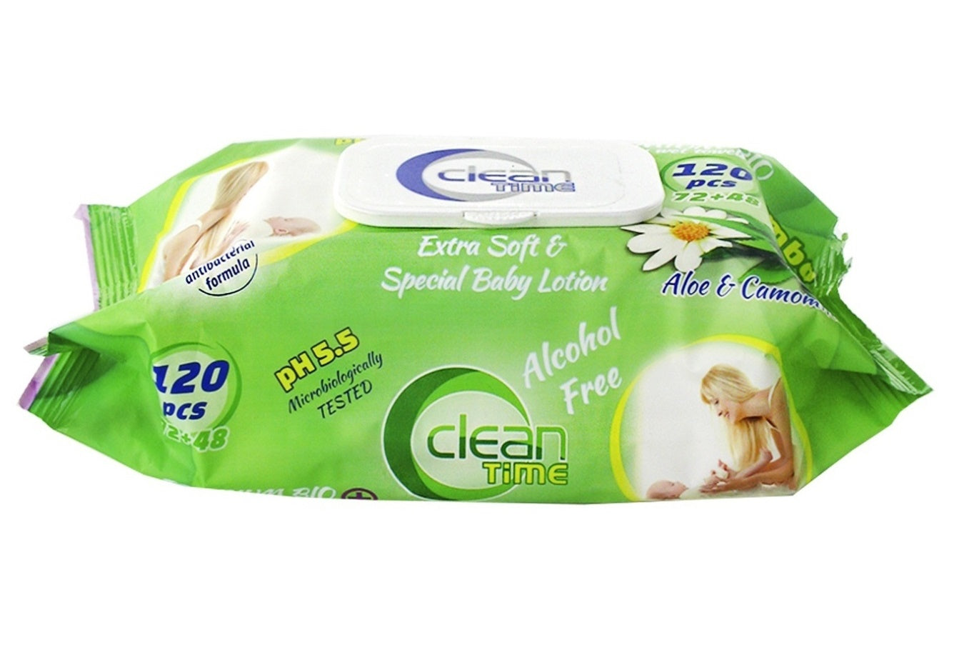 Clean Time Kids Wet Wipes with Lid, 120 pcs - Image 4