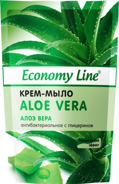 Economy Line Aloe Vera Antibacterial Liquid Cream Hand Soap Refill Pouch, 460 g