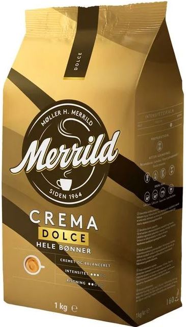 Merrild Crema Dolce Whole Bean Coffee, 1 kg