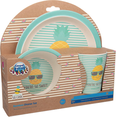 Canpol Babies 226 Turquoise Kids Bamboo Tableware Set, 3 pcs - Image 2
