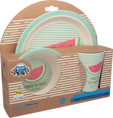 Canpol Babies 226 Pink Kids Bamboo Tableware Set, 3 pcs - Image 2