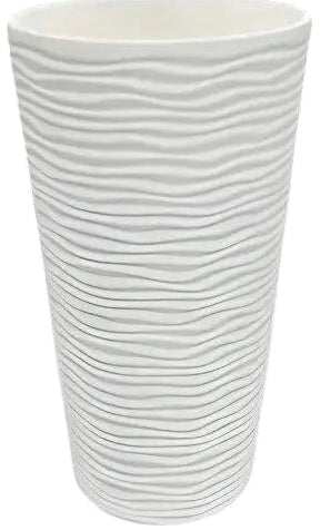 Glossy Wave Ceramic Flower Vase, 28 cm
