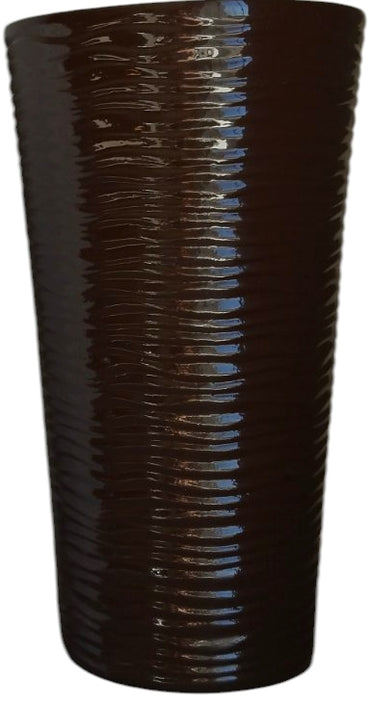 Glossy Wave Ceramic Flower Vase, 28 cm - Image 2