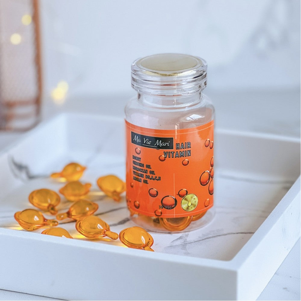 Ma Vie Mari Hair Vitamin Honey Oil Nourishing Capsules for Brittle Hair, 30 pcs