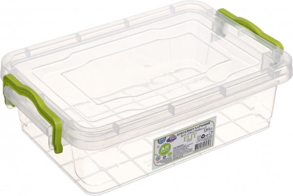 Al-Plastik Elit No. 1 Flat Food Storage Container, 1.8 L