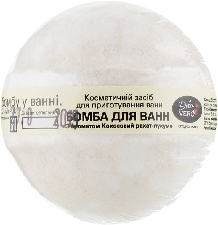Dolce Vero Coconut Turkish Delight Bath Bomb, 75 g