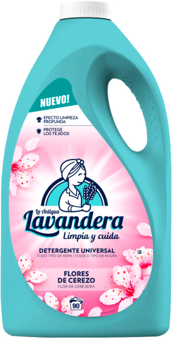 La Antigua Lavandera Cherry Blossom Liquid Laundry Detergent, 90 Loads, 4.5 L