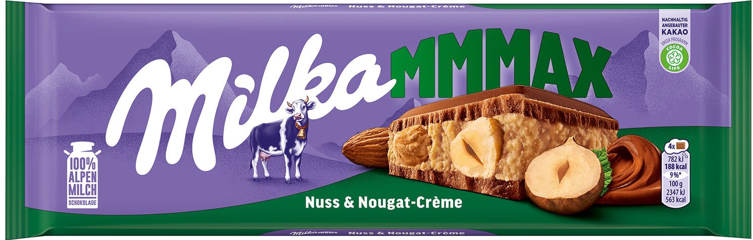 Milka Nut & Nougat Cream Milk Chocolate, 300 g