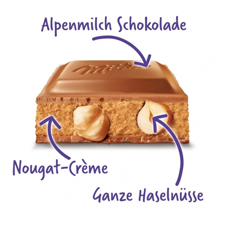 Milka Nut & Nougat Cream Milk Chocolate, 300 g - Image 2
