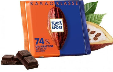 Ritter Sport 74% Cocoa Strong Dark Chocolate, 100 g - Image 2