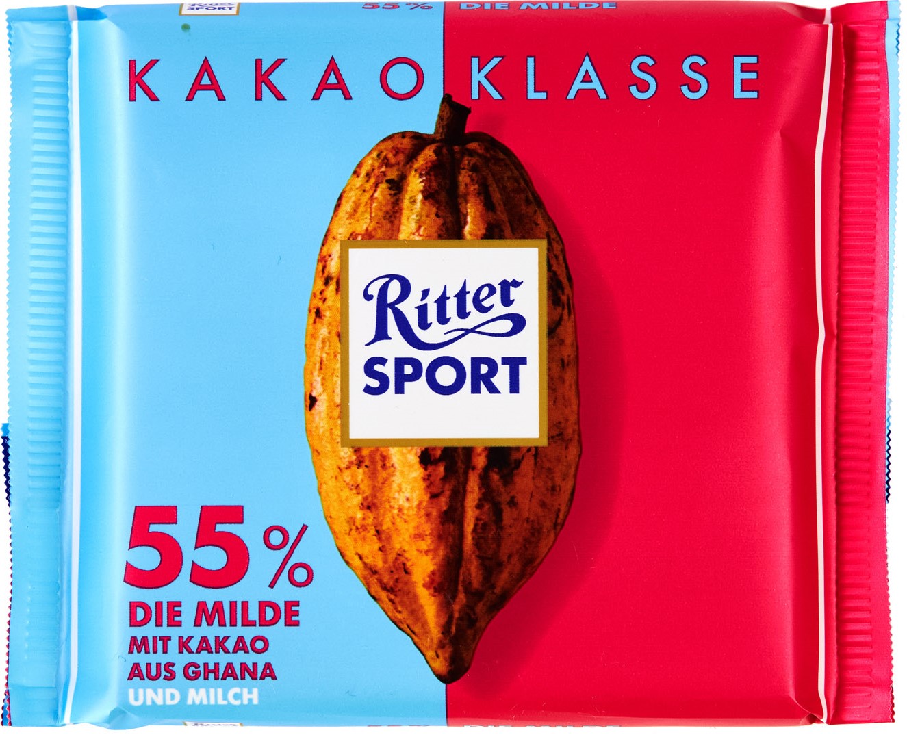 Ritter Sport 55% Cocoa Mild Dark Chocolate, 100 g
