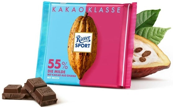 Ritter Sport 55% Cocoa Mild Dark Chocolate, 100 g - Image 2
