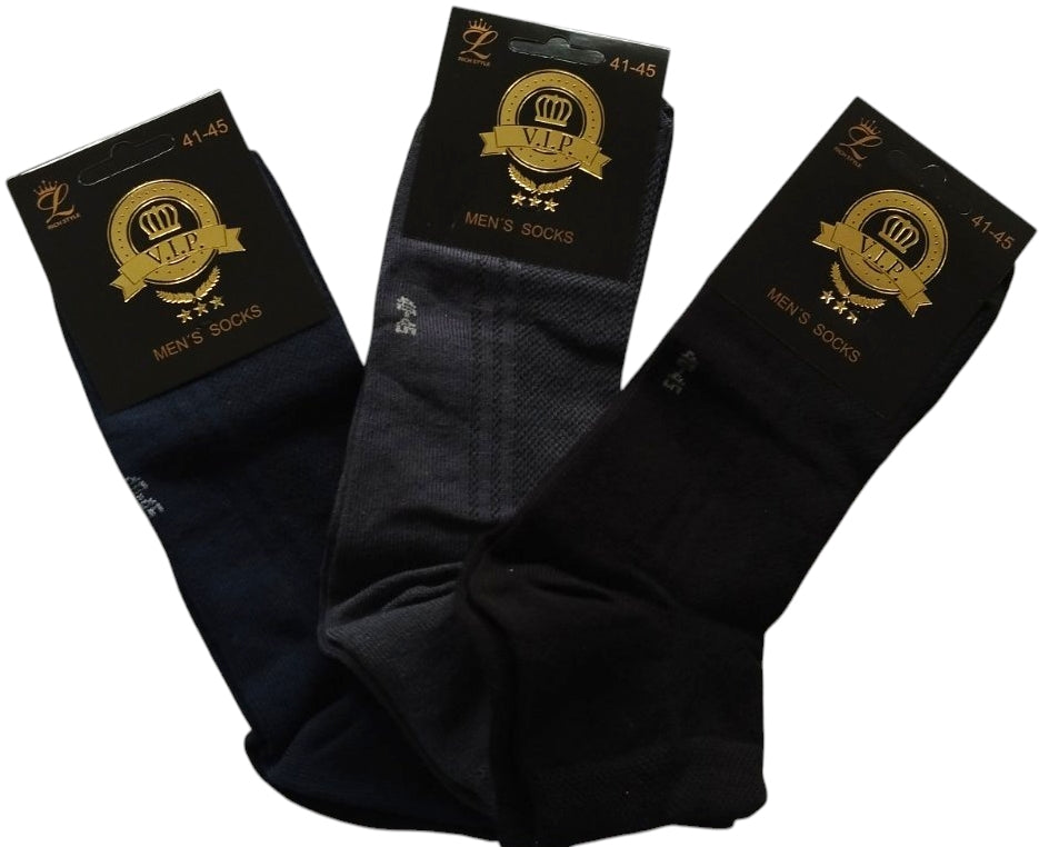 L V.I.P. Men's Mesh Short Socks, Size 41-45