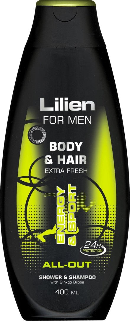 Lilien Men All-Out Shampoo & Shower Gel, 400 mL