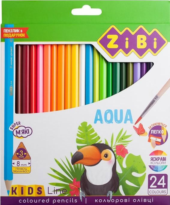 Zibi ZB2476 Aqua Colored Pencils, 24 Colors