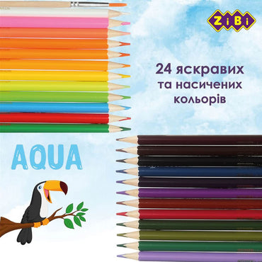 Zibi ZB2476 Aqua Colored Pencils, 24 Colors - Image 2
