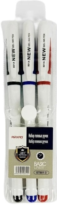 ET801-3 Gel Pen Set, 3 Colors, 0.5 mm