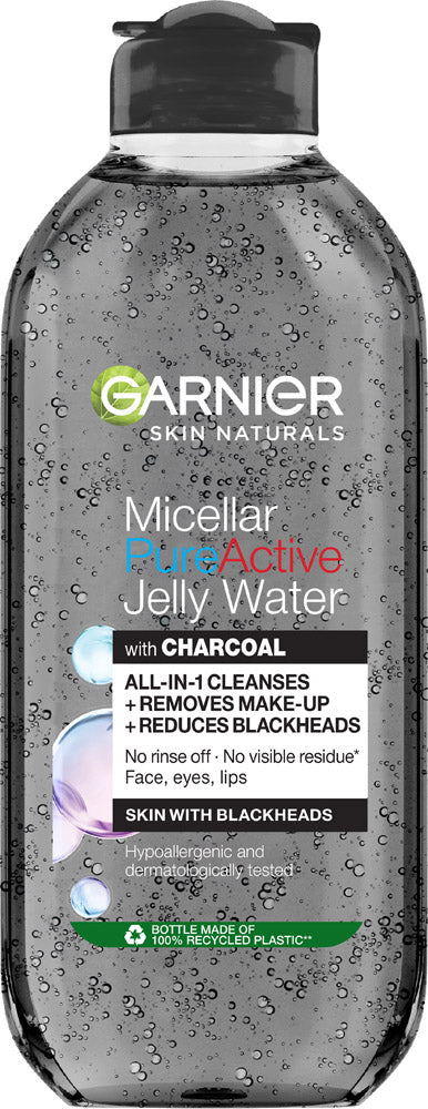 Garnier Pure Active Charcoal Cleansing Gel Water for Blackhead-Prone Skin, 400 mL