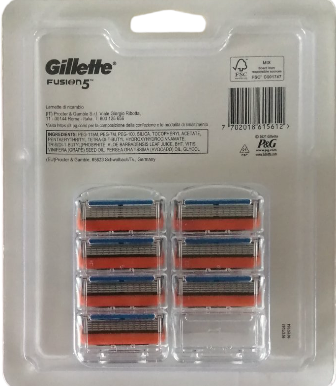 Gillette Fusion5 Razor Blade Refill Cartridges, 7 pcs (Price per 1 pc) - Image 2