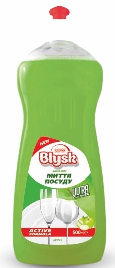 Super Blysk Apple Dishwashing Liquid, 500 mL